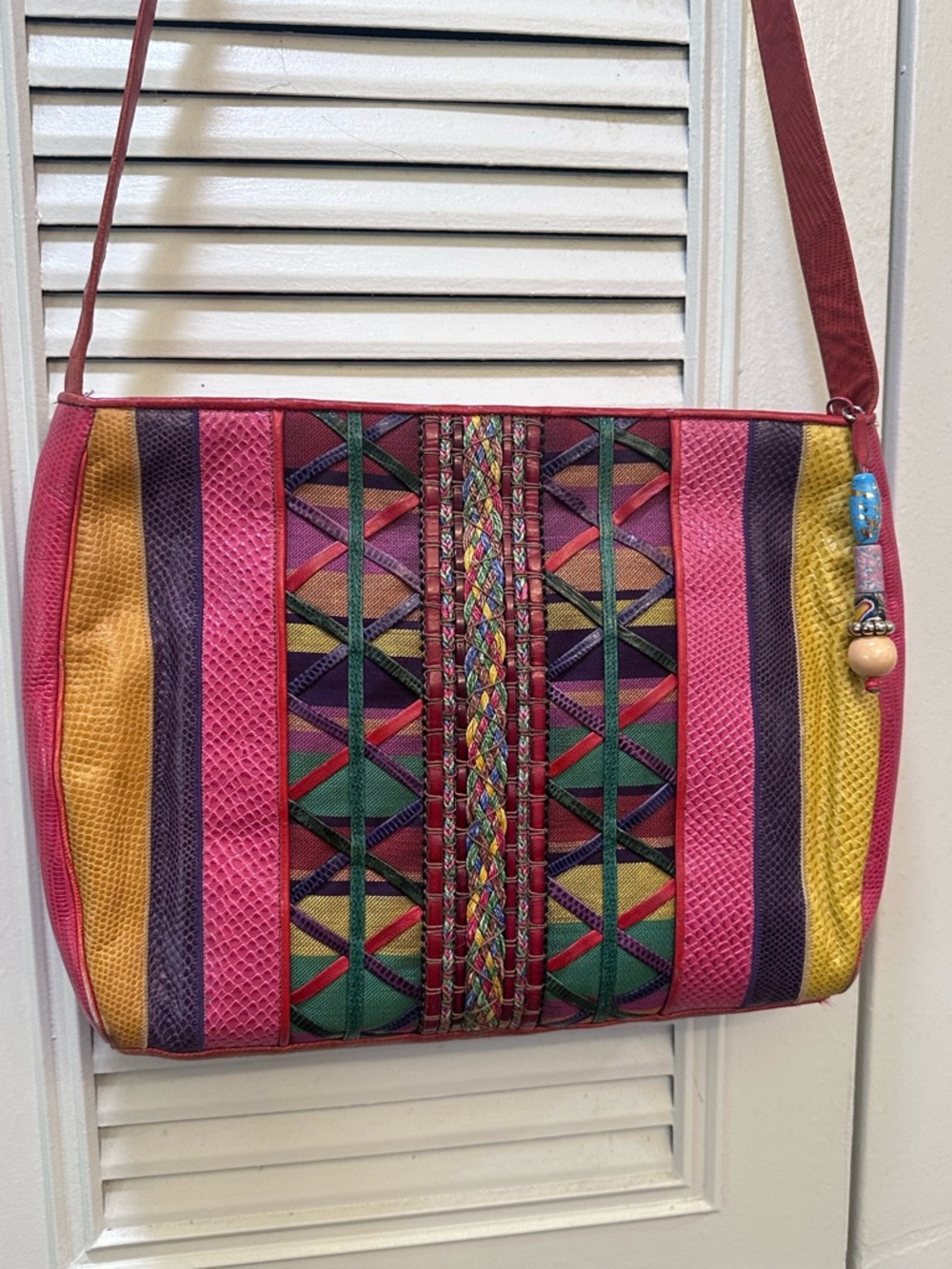 Colorful Sharif Striped Crossbody Bag - Pink Multi